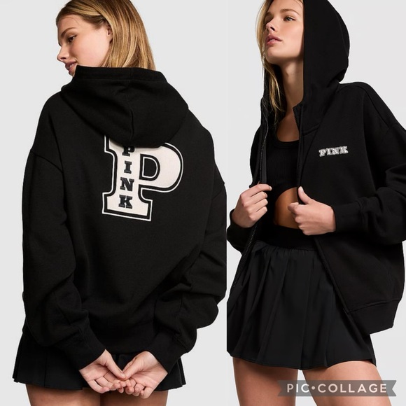 PINK Everyday Fleece Relaxed Full-Zip Hoodie - Picture 1 of 1